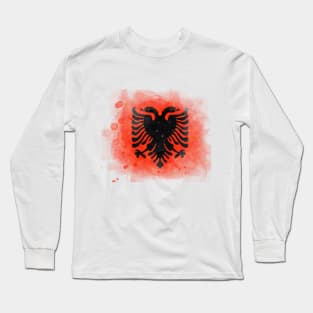 Albania watercolor flag Long Sleeve T-Shirt